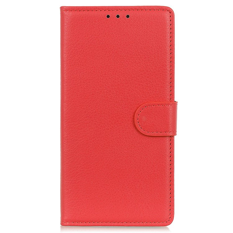 For Xiaomi Poco C75 4G / Redmi 14R 5G / 14C 4G Wallet Case PU Leather Phone Cover Litchi Texture - Red