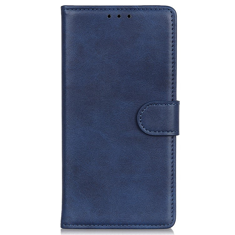 For Xiaomi Poco C75 4G / Redmi 14R 5G / 14C 4G Stand Wallet Case Cowhide Texture Leather Phone Cover - Blue