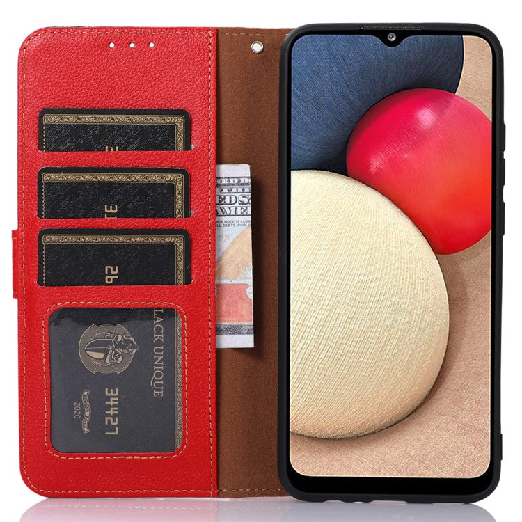 KHAZNEH For Xiaomi Poco C75 4G / Redmi 14R 5G / 14C 4G Case RFID Blocking Wallet PU Leather Phone Cover - Red