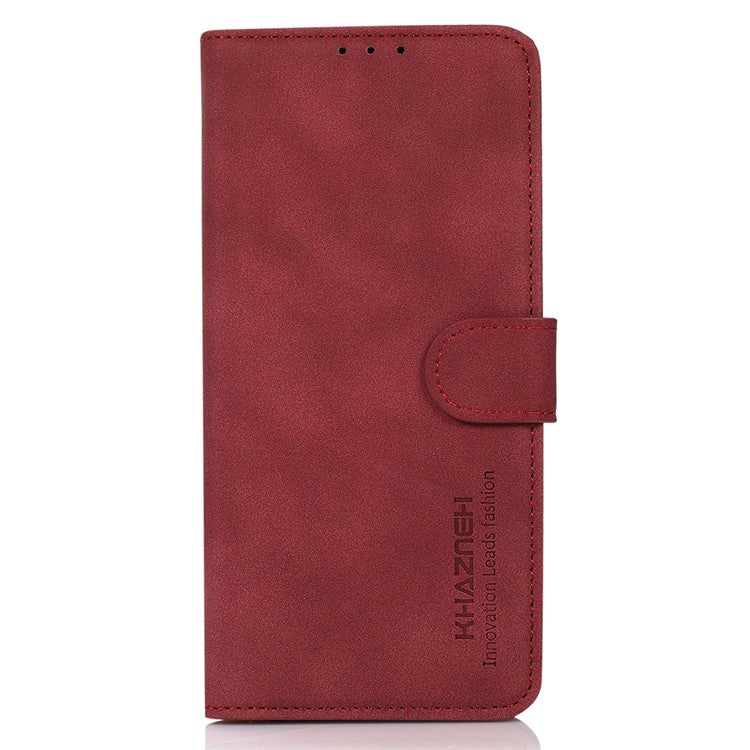 KHAZNEH For Xiaomi Poco C75 4G / Redmi 14R 5G / 14C 4G Stand Case PU Leather Wallet Phone Cover - Red