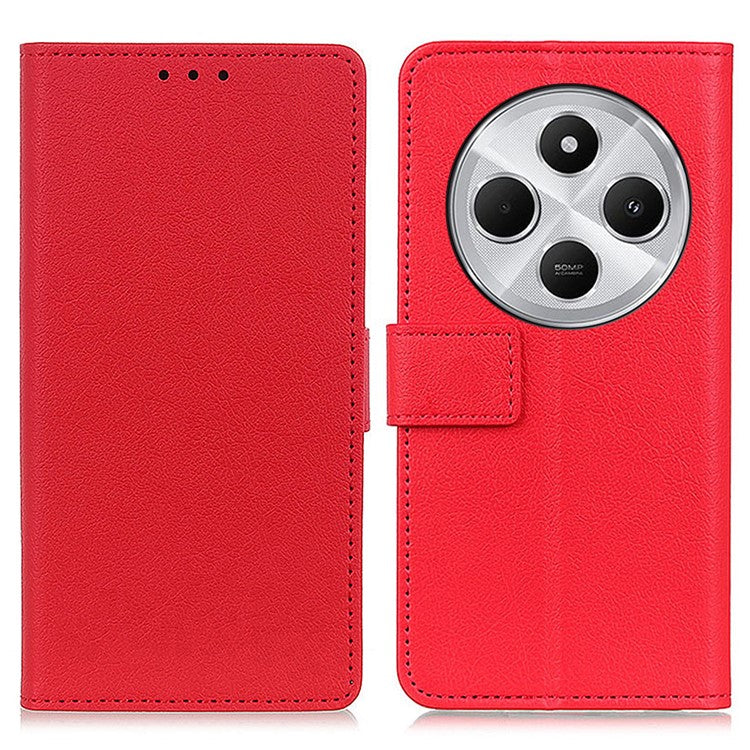 For Xiaomi Redmi 14C 4G Case PU Leather Stand Wallet Phone Cover - Red