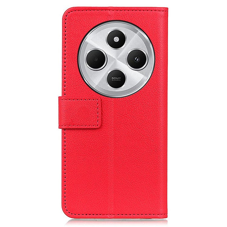 For Xiaomi Redmi 14C 4G Case PU Leather Stand Wallet Phone Cover - Red