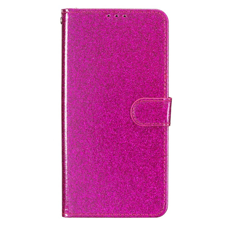 For Xiaomi Poco C75 4G / Redmi 14R 5G / 14C 4G Wallet Case Glitter Anti-Scratch Leather Phone Cover Stand - Rose