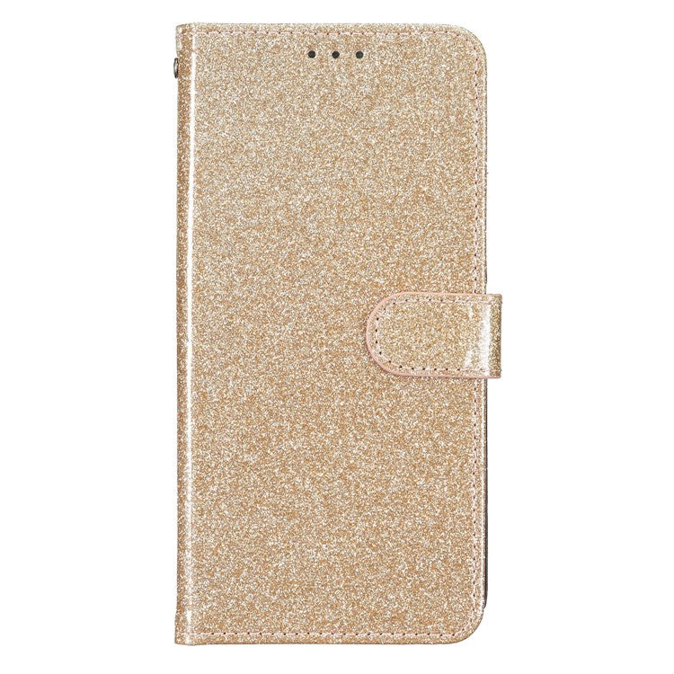 For Xiaomi Poco C75 4G / Redmi 14R 5G / 14C 4G Wallet Case Glitter Anti-Scratch Leather Phone Cover Stand - Gold