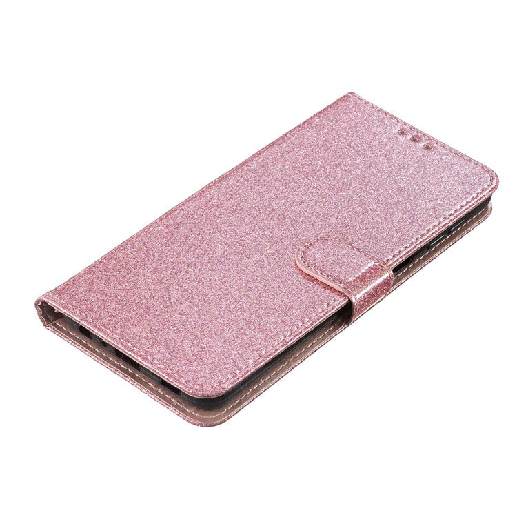 For Xiaomi Poco C75 4G / Redmi 14R 5G / 14C 4G Wallet Case Glitter Anti-Scratch Leather Phone Cover Stand - Pink