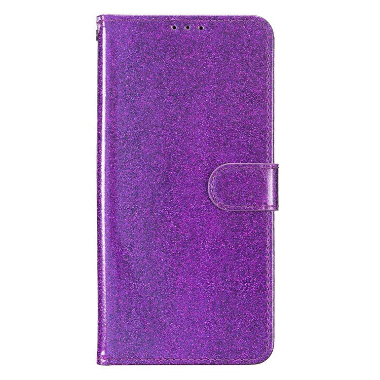 For Xiaomi Poco C75 4G / Redmi 14R 5G / 14C 4G Wallet Case Glitter Anti-Scratch Leather Phone Cover Stand - Purple