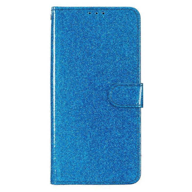 For Xiaomi Poco C75 4G / Redmi 14R 5G / 14C 4G Wallet Case Glitter Anti-Scratch Leather Phone Cover Stand - Blue