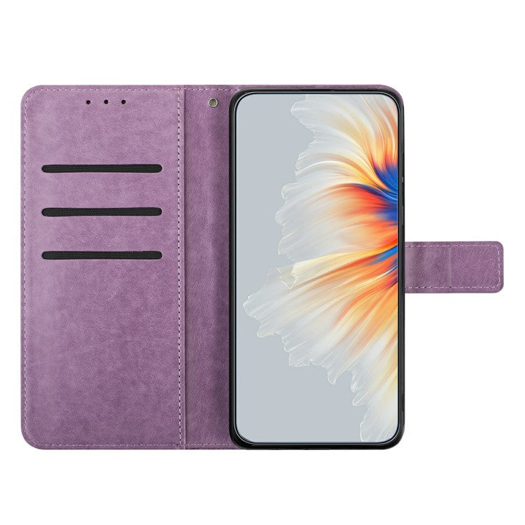 For Xiaomi Poco C75 4G / Redmi 14R 5G / 14C 4G Leather Case with Card Slots Mandala Pattern Phone Cover Stand - Purple