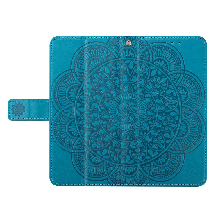 For Xiaomi Poco C75 4G / Redmi 14R 5G / 14C 4G Leather Case with Card Slots Mandala Pattern Phone Cover Stand - Blue