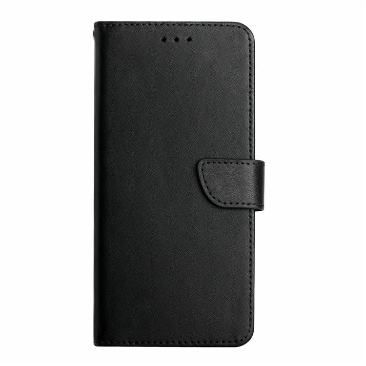 HT02 For Xiaomi Poco C75 4G / Redmi 14R 5G / 14C 4G Case Genuine Cow Leather Phone Cover Nappa Texture - Black