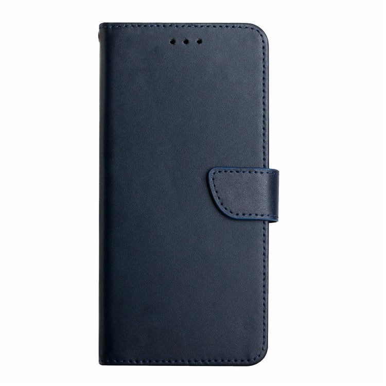 HT02 For Xiaomi Poco C75 4G / Redmi 14R 5G / 14C 4G Case Genuine Cow Leather Phone Cover Nappa Texture - Blue