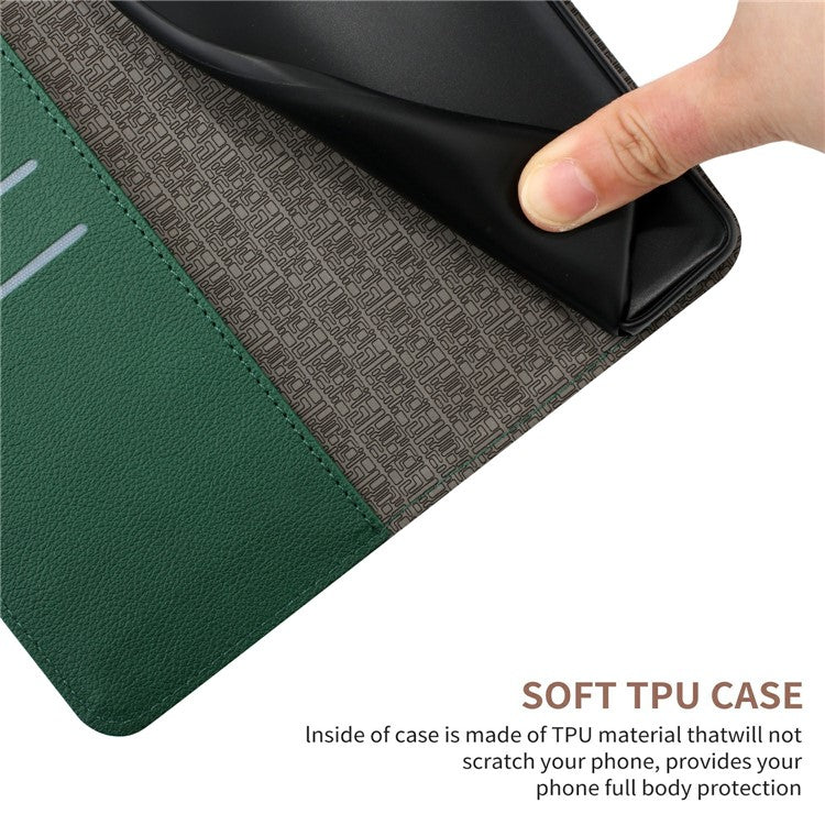 HT06 For Xiaomi Poco C75 4G / Redmi 14R 5G / 14C 4G Wallet Phone Case Imprint PU Leather Flip Folio Cover - Green