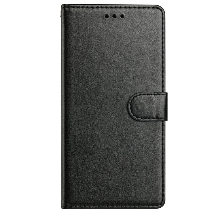 For Xiaomi Poco C75 4G / Redmi 14R 5G / 14C 4G Leather Phone Case Wallet Stand Cover with Handy Strap - Black