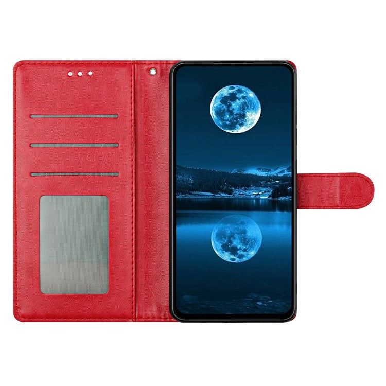 For Xiaomi Poco C75 4G / Redmi 14R 5G / 14C 4G Leather Phone Case Wallet Stand Cover with Handy Strap - Rose