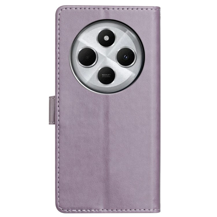 For Xiaomi Poco C75 4G / Redmi 14R 5G / 14C 4G Leather Phone Case Wallet Stand Cover with Handy Strap - Purple