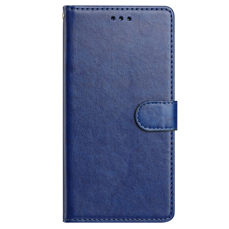 For Xiaomi Poco C75 4G / Redmi 14R 5G / 14C 4G Leather Phone Case Wallet Stand Cover with Handy Strap - Blue