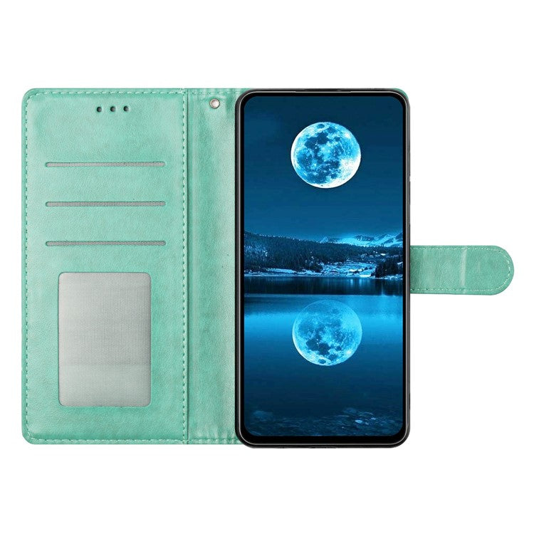 For Xiaomi Poco C75 4G / Redmi 14R 5G / 14C 4G Leather Phone Case Wallet Stand Cover with Handy Strap - Green