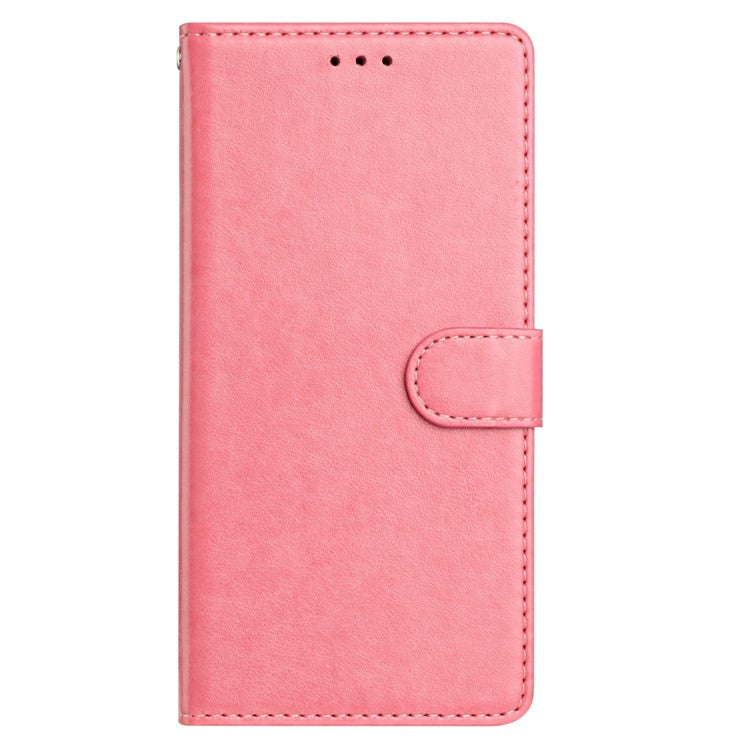 For Xiaomi Poco C75 4G / Redmi 14R 5G / 14C 4G Leather Phone Case Wallet Stand Cover with Handy Strap - Pink