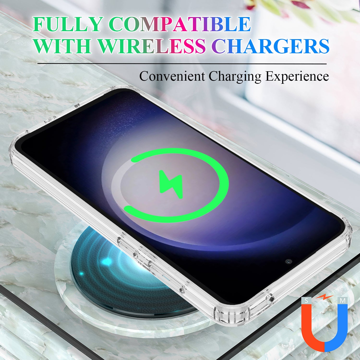 For Samsung Galaxy S24 FE Case Compatible with MagSafe TPU+Acrylic Clear Back Phone Cover - Transparent