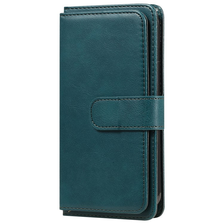 KT Multi-Functional Series-1 For Xiaomi Poco C75 4G / Redmi 14R 5G / 14C 4G Case 10 Card Holder Leather Phone Cover Stand - Green