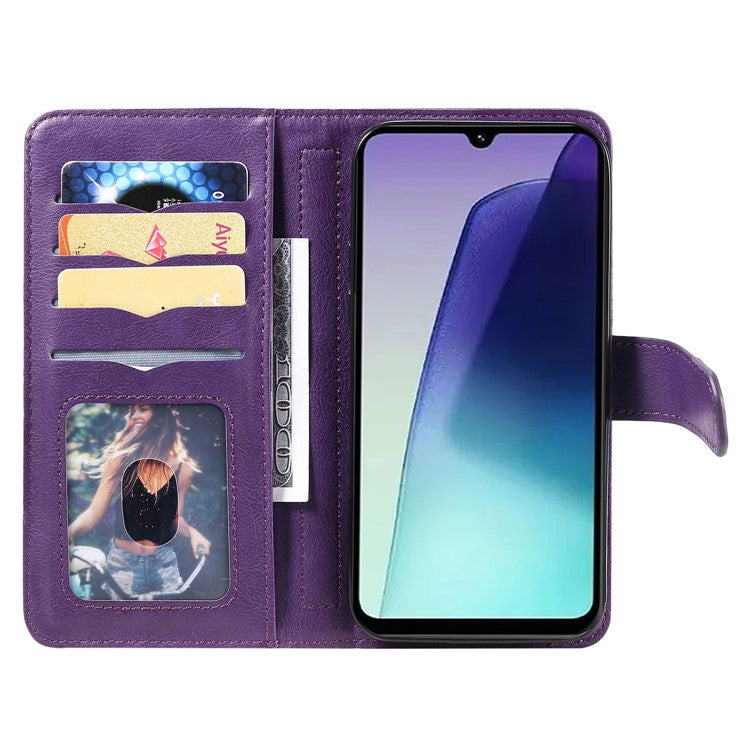 KT Multi-Functional Series-1 For Xiaomi Poco C75 4G / Redmi 14R 5G / 14C 4G Case 10 Card Holder Leather Phone Cover Stand - Purple