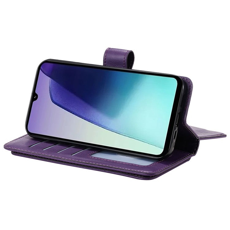 KT Multi-Functional Series-1 For Xiaomi Poco C75 4G / Redmi 14R 5G / 14C 4G Case 10 Card Holder Leather Phone Cover Stand - Purple