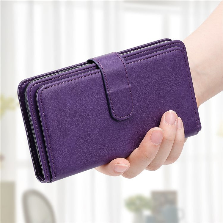 KT Multi-Functional Series-1 For Xiaomi Poco C75 4G / Redmi 14R 5G / 14C 4G Case 10 Card Holder Leather Phone Cover Stand - Purple