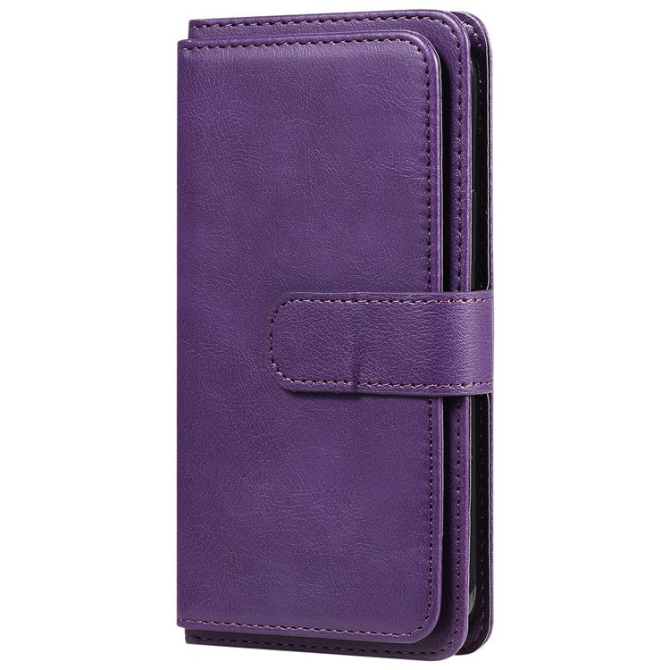 KT Multi-Functional Series-1 For Xiaomi Poco C75 4G / Redmi 14R 5G / 14C 4G Case 10 Card Holder Leather Phone Cover Stand - Purple