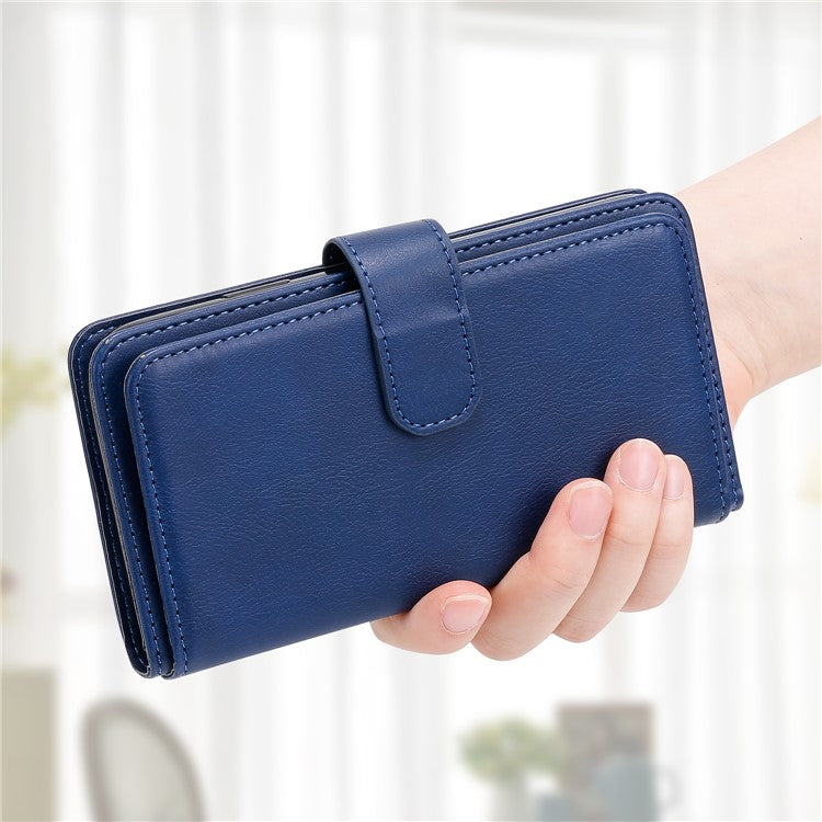 KT Multi-Functional Series-1 For Xiaomi Poco C75 4G / Redmi 14R 5G / 14C 4G Case 10 Card Holder Leather Phone Cover Stand - Blue