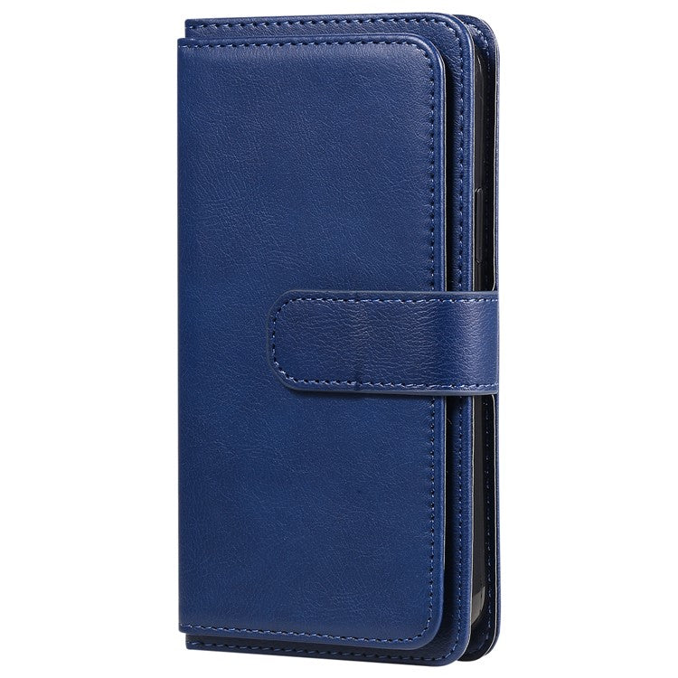 KT Multi-Functional Series-1 For Xiaomi Poco C75 4G / Redmi 14R 5G / 14C 4G Case 10 Card Holder Leather Phone Cover Stand - Blue