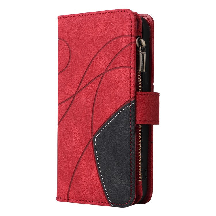 KT Multi-Function Series-5 For Xiaomi Poco C75 4G / Redmi 14R 5G / 14C 4G Case Zipper Wallet Leather Phone Cover Stand - Red