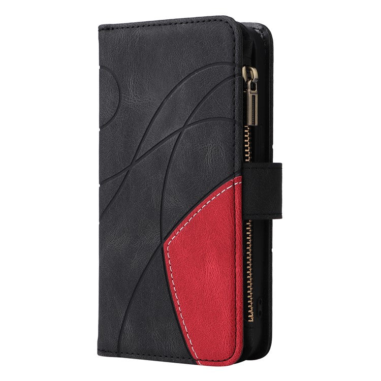 KT Multi-Function Series-5 For Xiaomi Poco C75 4G / Redmi 14R 5G / 14C 4G Case Zipper Wallet Leather Phone Cover Stand - Black