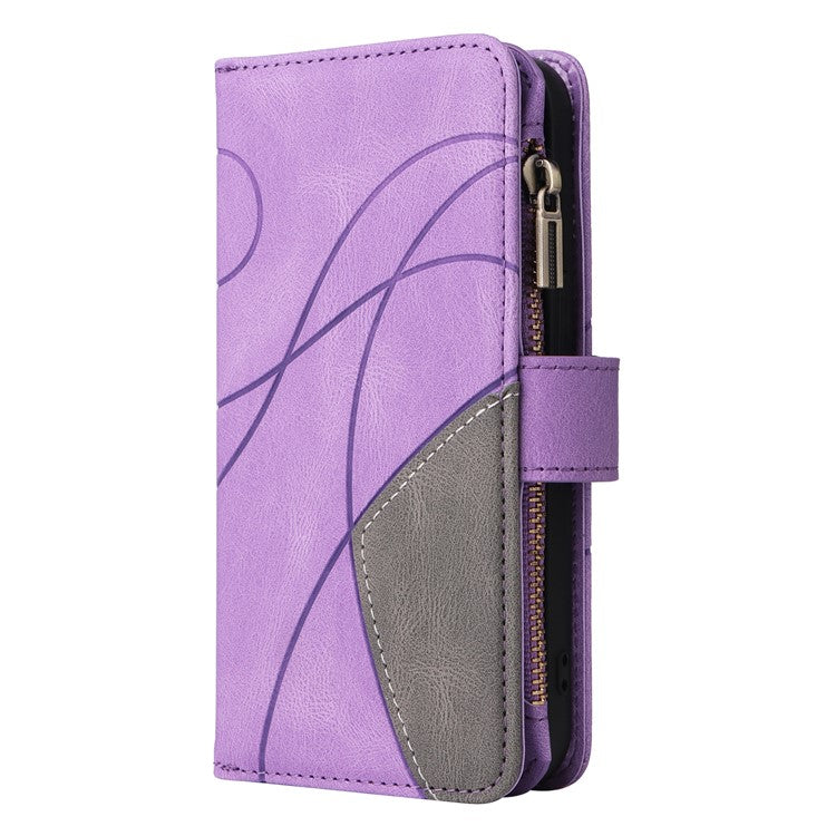 KT Multi-Function Series-5 For Xiaomi Poco C75 4G / Redmi 14R 5G / 14C 4G Case Zipper Wallet Leather Phone Cover Stand - Light Purple