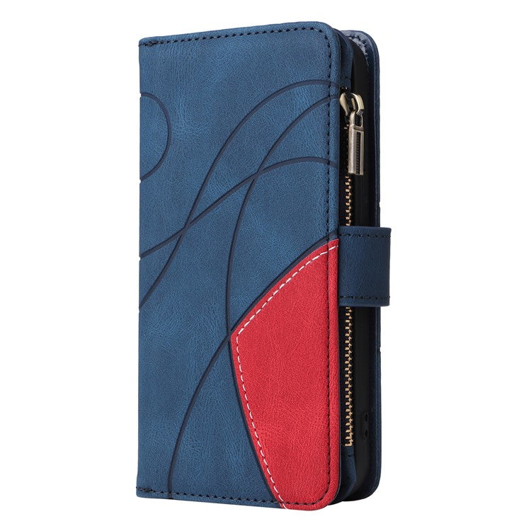 KT Multi-Function Series-5 For Xiaomi Poco C75 4G / Redmi 14R 5G / 14C 4G Case Zipper Wallet Leather Phone Cover Stand - Blue