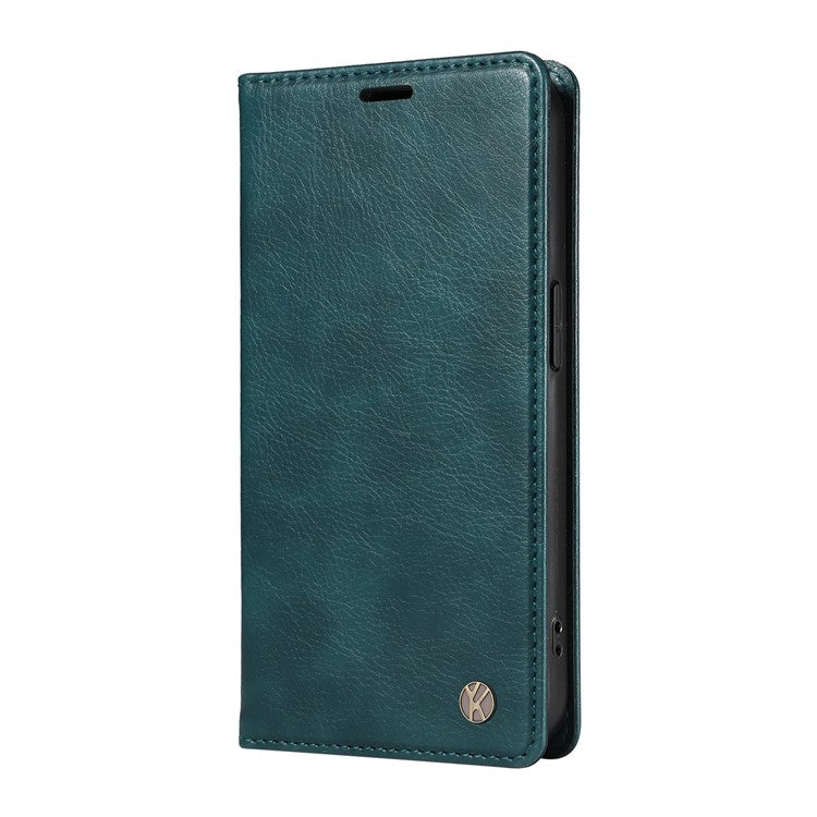 YIKATU YK-006 For Xiaomi Poco C75 4G / Redmi 14R 5G / 14C 4G Case Wallet Litchi Grain Leather Phone Cover Magnetic Auto-Absorbed - Blue