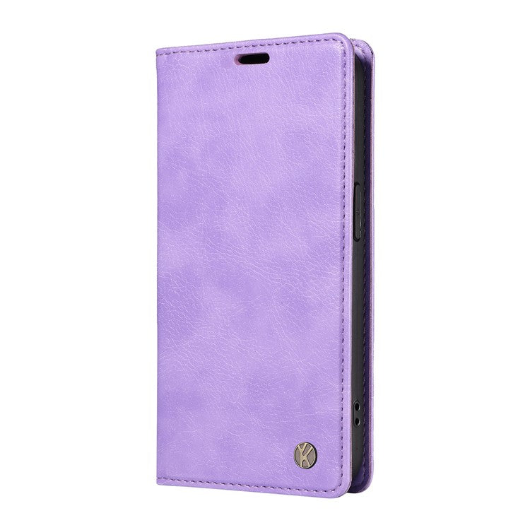 YIKATU YK-006 For Xiaomi Poco C75 4G / Redmi 14R 5G / 14C 4G Case Wallet Litchi Grain Leather Phone Cover Magnetic Auto-Absorbed - Purple