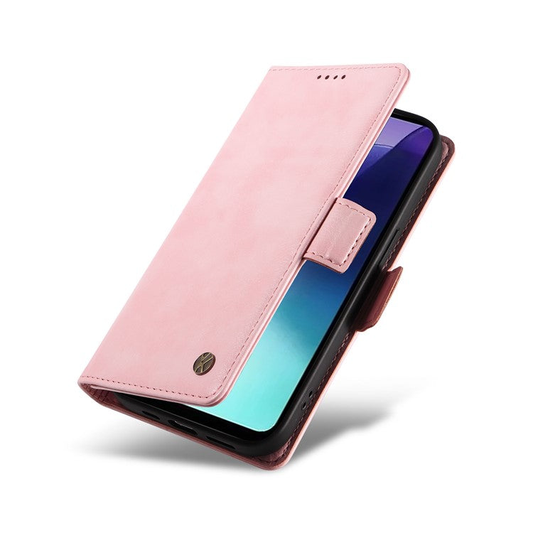 YIKATU YK-007 For Xiaomi Poco C75 4G / Redmi 14R 5G / 14C 4G Case Side Buckle PU Leather Phone Cover Litchi Texture - Pink