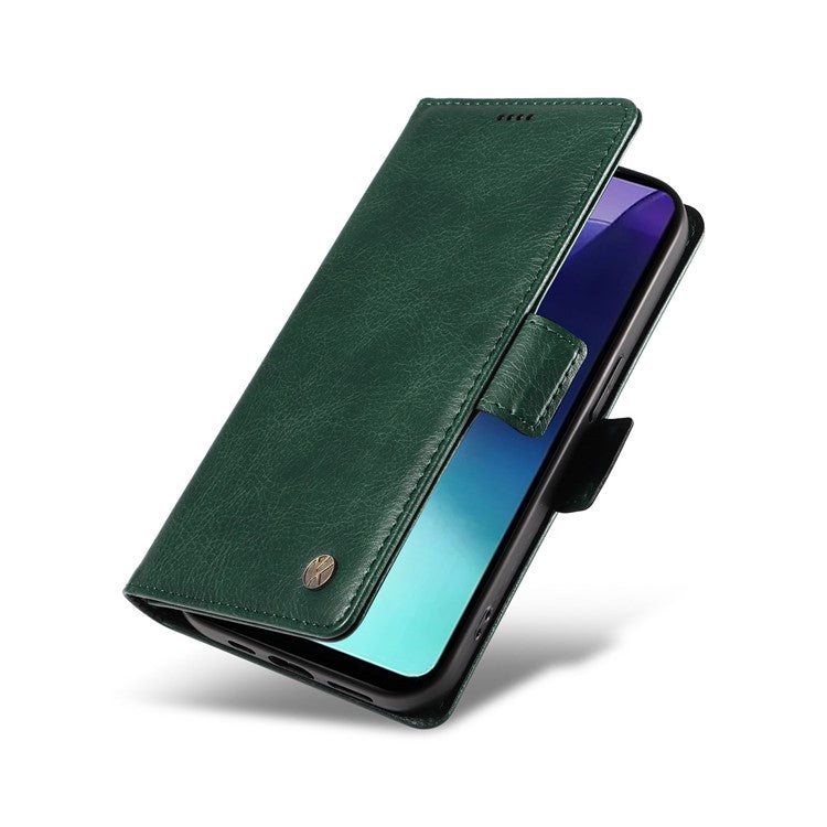 YIKATU YK-007 For Xiaomi Poco C75 4G / Redmi 14R 5G / 14C 4G Case Side Buckle PU Leather Phone Cover Litchi Texture - Green