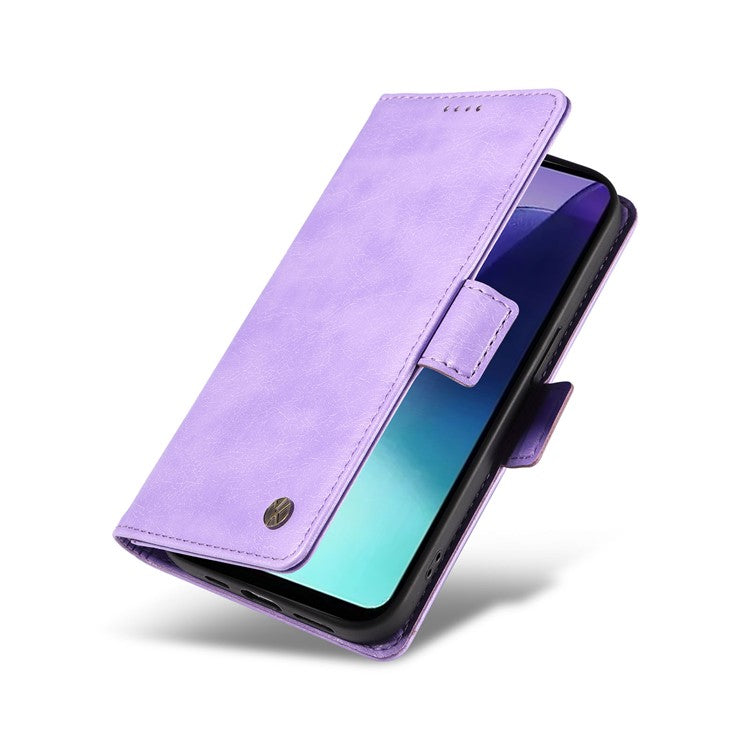 YIKATU YK-007 For Xiaomi Poco C75 4G / Redmi 14R 5G / 14C 4G Case Side Buckle PU Leather Phone Cover Litchi Texture - Purple