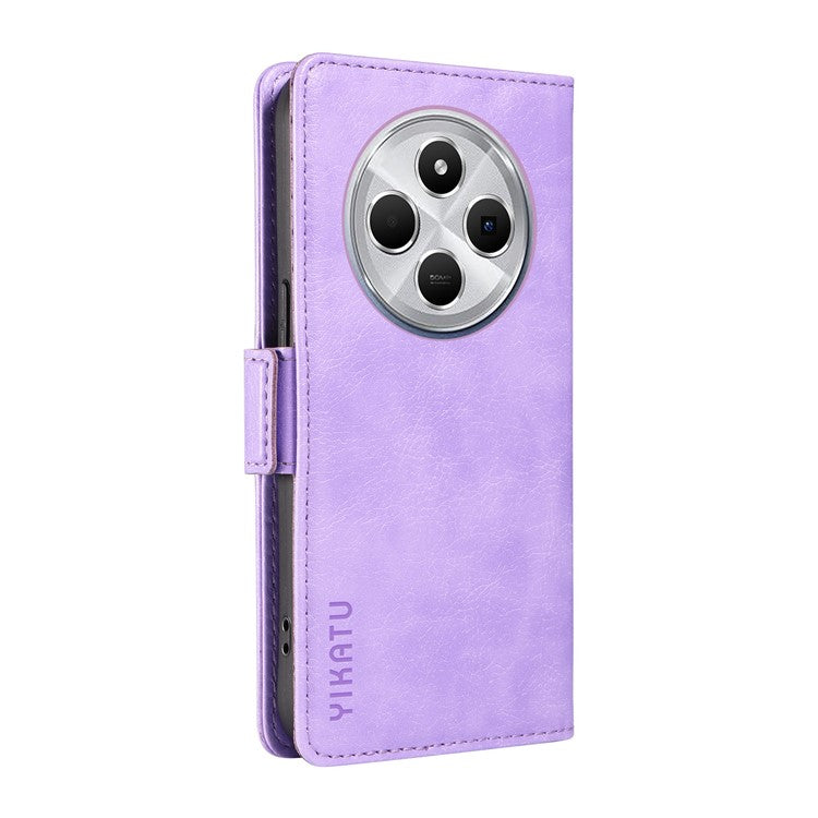 YIKATU YK-007 For Xiaomi Poco C75 4G / Redmi 14R 5G / 14C 4G Case Side Buckle PU Leather Phone Cover Litchi Texture - Purple