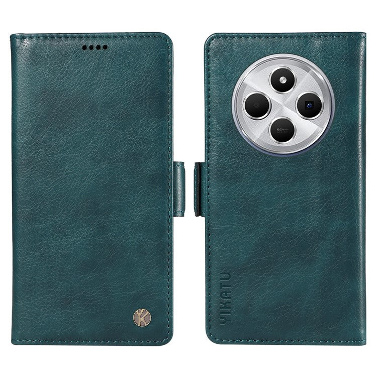 YIKATU YK-007 For Xiaomi Poco C75 4G / Redmi 14R 5G / 14C 4G Case Side Buckle PU Leather Phone Cover Litchi Texture - Blue