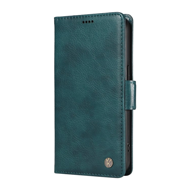 YIKATU YK-007 For Xiaomi Poco C75 4G / Redmi 14R 5G / 14C 4G Case Side Buckle PU Leather Phone Cover Litchi Texture - Blue