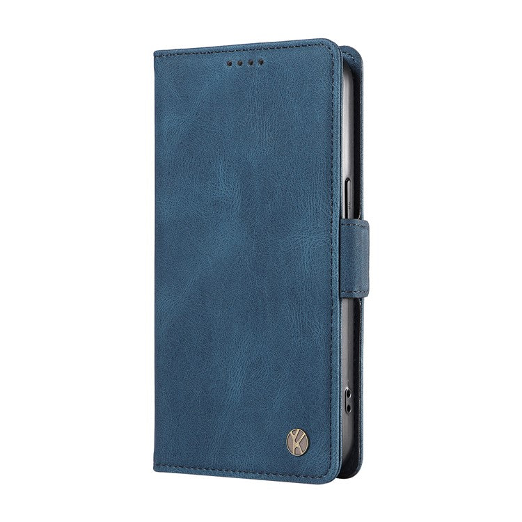 YIKATU YK-005 For Xiaomi Poco C75 4G / Redmi 14R 5G / 14C 4G Case PU Leather Wallet Phone Cover Skin Touch Feeling - Blue