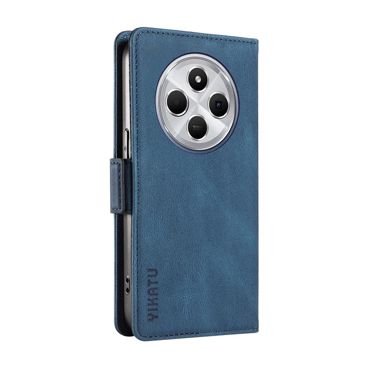 YIKATU YK-005 For Xiaomi Poco C75 4G / Redmi 14R 5G / 14C 4G Case PU Leather Wallet Phone Cover Skin Touch Feeling - Blue