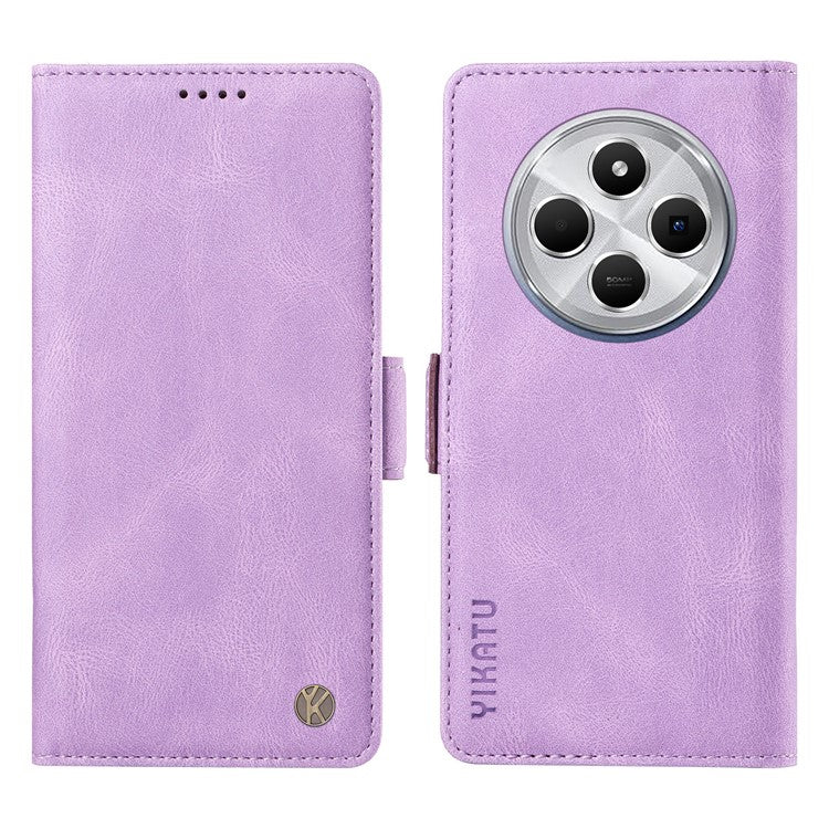 YIKATU YK-005 For Xiaomi Poco C75 4G / Redmi 14R 5G / 14C 4G Case PU Leather Wallet Phone Cover Skin Touch Feeling - Purple