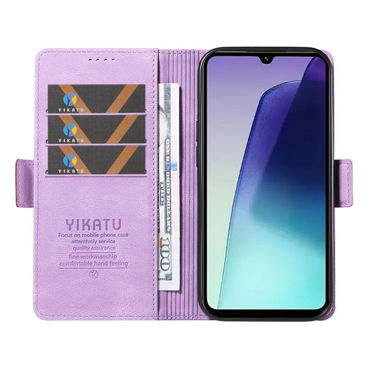 YIKATU YK-005 For Xiaomi Poco C75 4G / Redmi 14R 5G / 14C 4G Case PU Leather Wallet Phone Cover Skin Touch Feeling - Purple