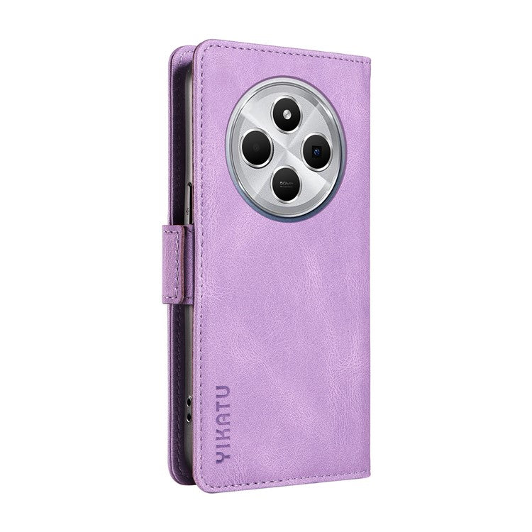 YIKATU YK-005 For Xiaomi Poco C75 4G / Redmi 14R 5G / 14C 4G Case PU Leather Wallet Phone Cover Skin Touch Feeling - Purple