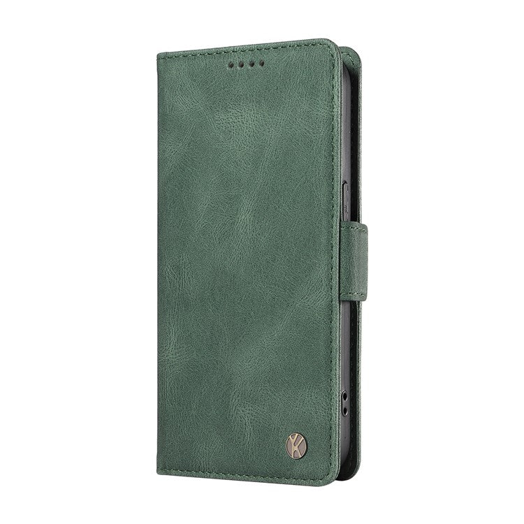 YIKATU YK-005 For Xiaomi Poco C75 4G / Redmi 14R 5G / 14C 4G Case PU Leather Wallet Phone Cover Skin Touch Feeling - Green