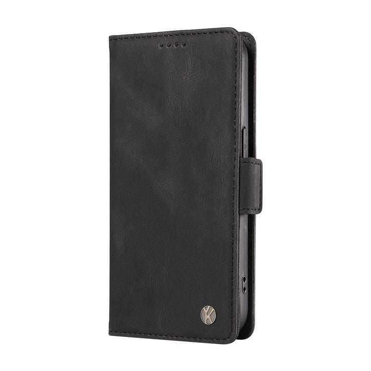 YIKATU YK-005 For Xiaomi Poco C75 4G / Redmi 14R 5G / 14C 4G Case PU Leather Wallet Phone Cover Skin Touch Feeling - Black