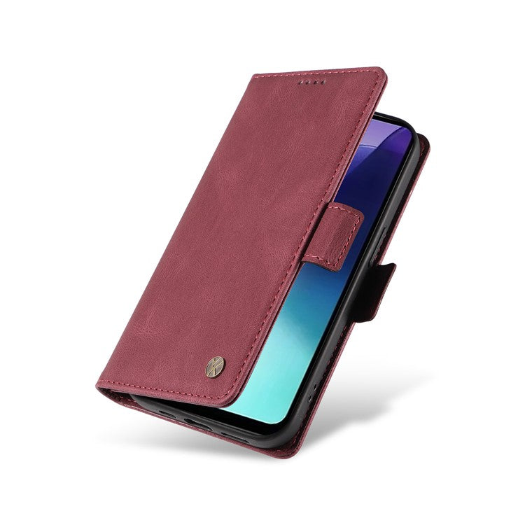 YIKATU YK-005 For Xiaomi Poco C75 4G / Redmi 14R 5G / 14C 4G Case PU Leather Wallet Phone Cover Skin Touch Feeling - Wine Red